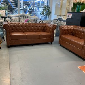 chesterfield brown 2+3 sofa