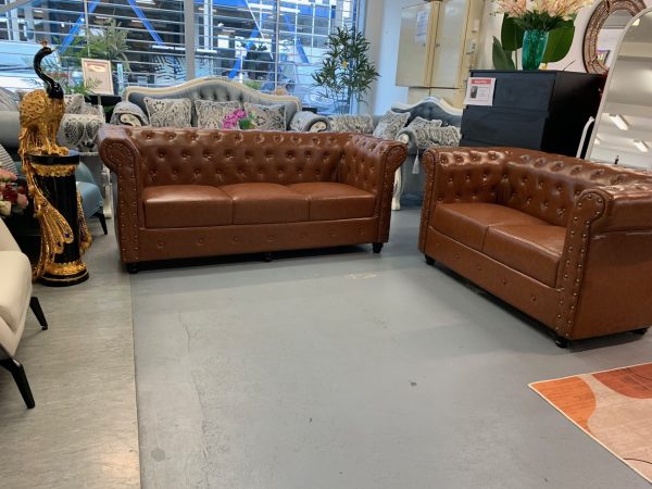 chesterfield brown 2+3 sofa