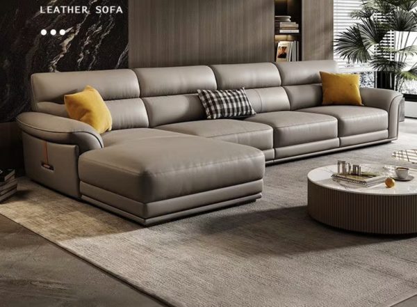 Italian Designed Large Leather Lounge Suite