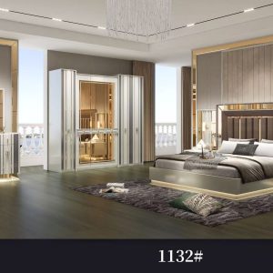 Luxury Modern Bedroom Set with LED Lights - Super King Size High Gloss Finish