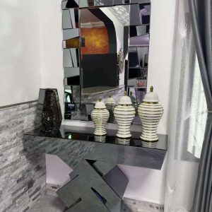 Mirrored Console Table with Matching Mirror