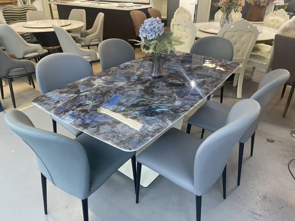 Blue gemstone pattern stone Table